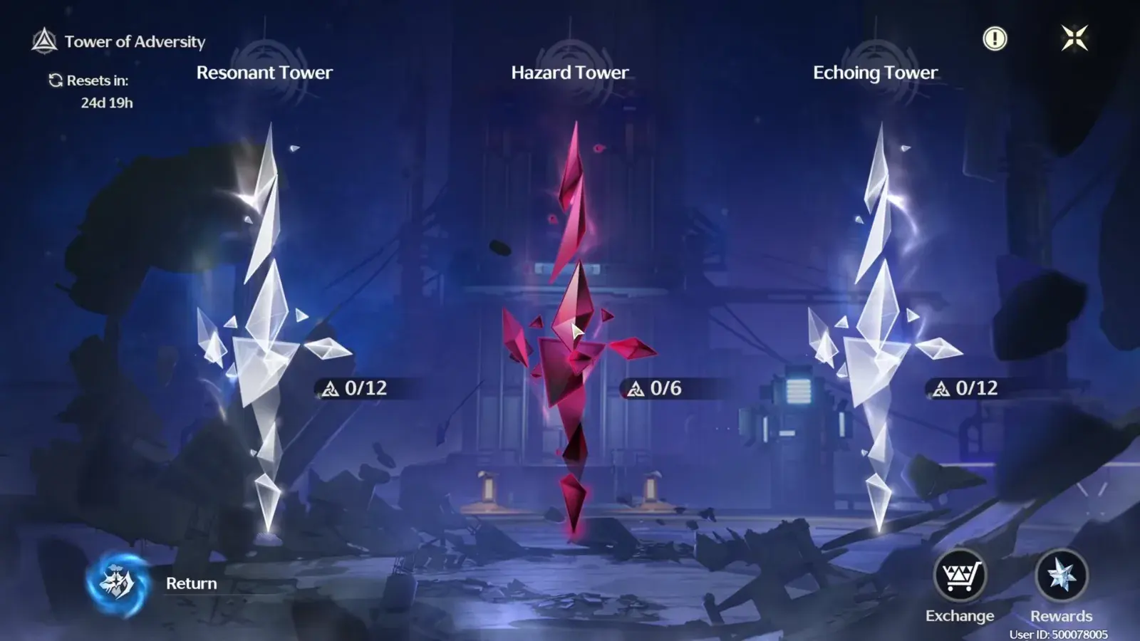 Tower of Adversity: Resonant Tower, Hazard Tower and Echoing Tower, resets in 24 days